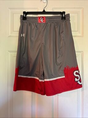Under Armour Youth  Gray and Red Storm St John’s Athletic Team Shorts